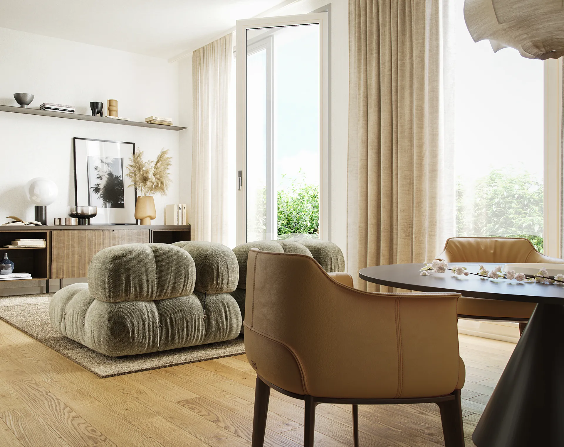 Dettagli di finiture, elettrodomestici e arredi in diversi appartamenti TownLife